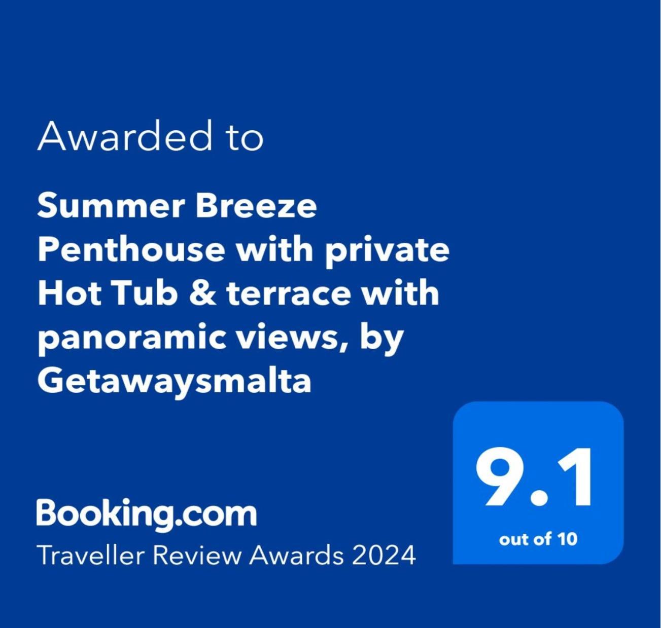 Summer Breeze Penthouse With Private Hot Tub & Terrace With Panoramic Views, By Getawaysmalta Mellieħa Exterior foto